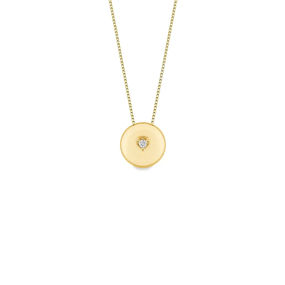 Pingente Mama em Ouro Amarelo 18k com Diamante, 7mm — imagem 1