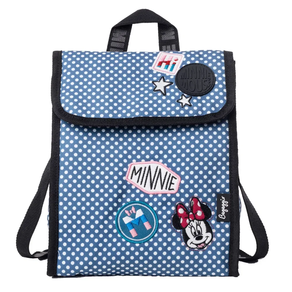 Lancheira Escolar Feminina Térmica Minnie Patches Azul