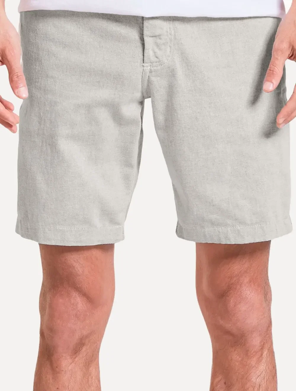 Bermuda Reserva Masculina Slim Casual Tito Off-White Mescla