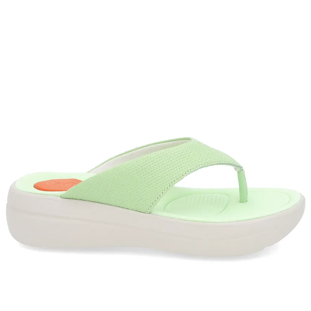 Chinelo Básico Couro Verde Liso