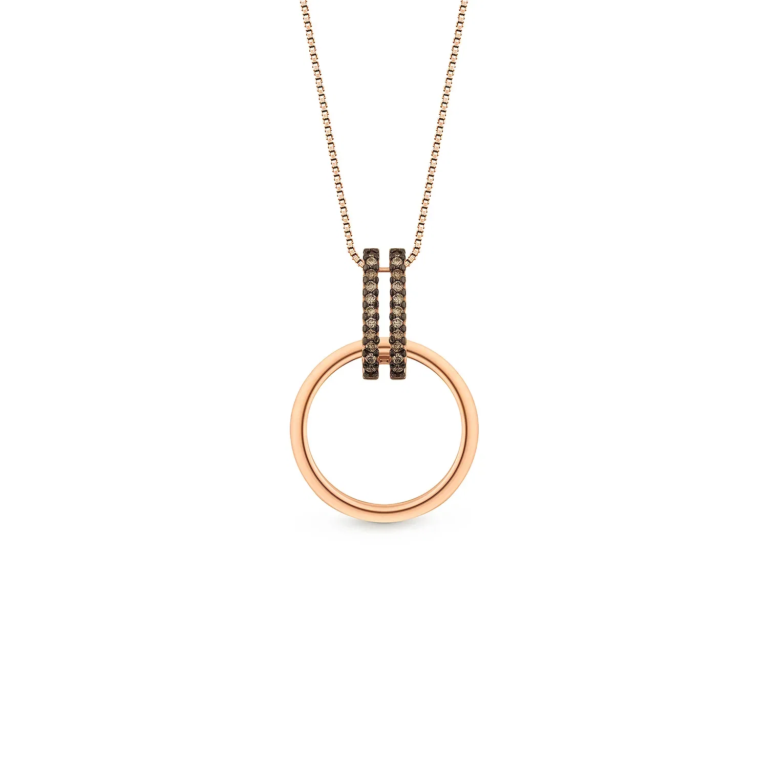 Pingente Elos em Ouro Rosé 18k com Diamantes Brown, 20mm — imagem 1