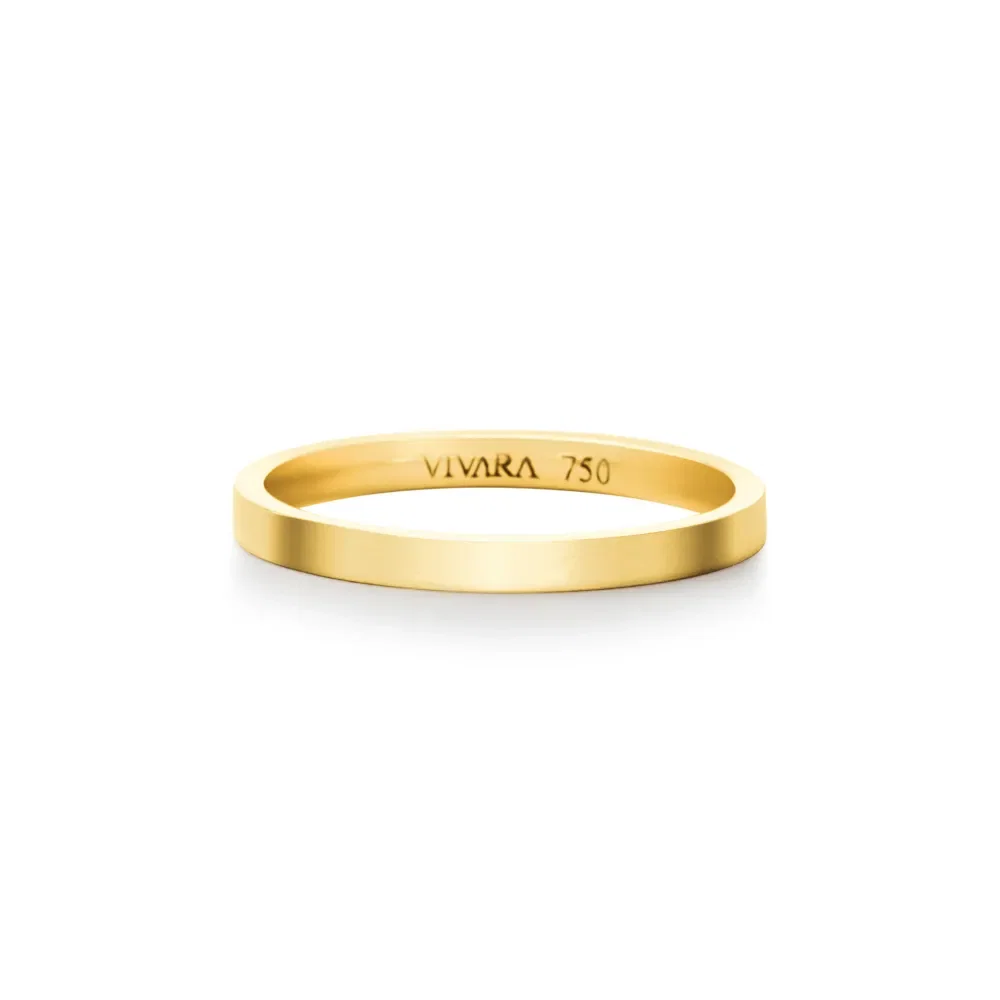 Aliança Honeymoon em Ouro Amarelo 18k, 2mm