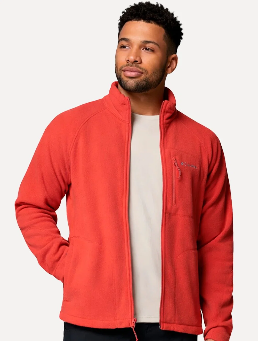 Jaqueta Columbia Masculina Fleece Fast Trek II Full Zip Vermelha — imagem 1