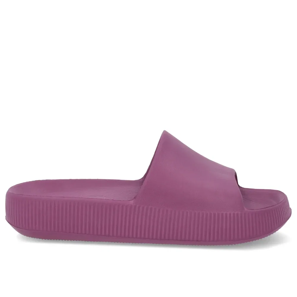 Chinelo Slide Roxo Poofy Salto Plataforma Eva