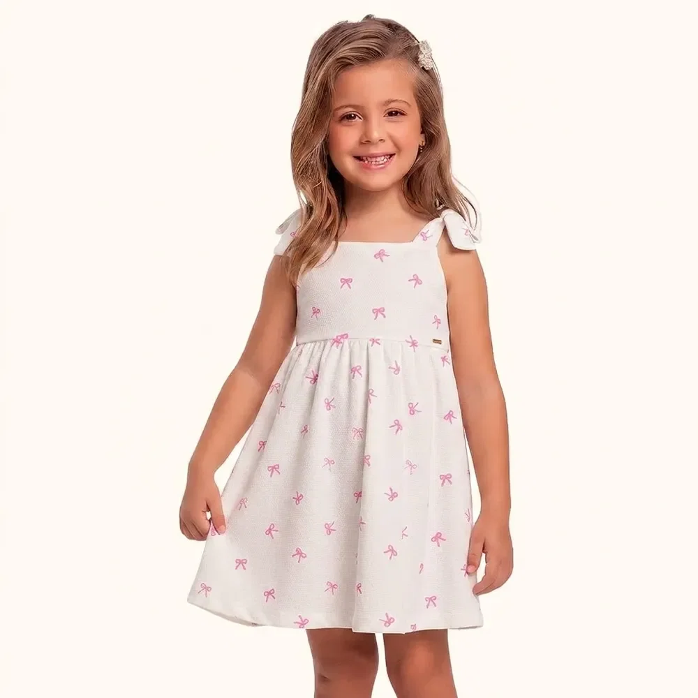 Vestido em malha favo com alça de amarração