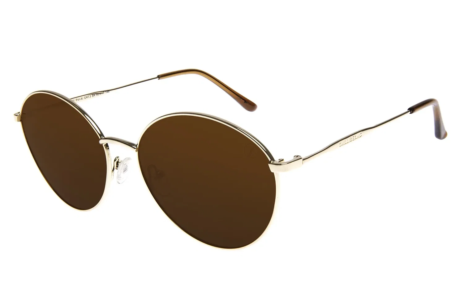 Óculos de Sol Feminino Chilli Beans Polarizado Redondo Dourado — imagem 1