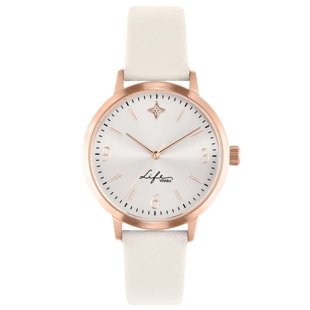 Relógio Life Colors Feminino em Couro Off White — imagem 1