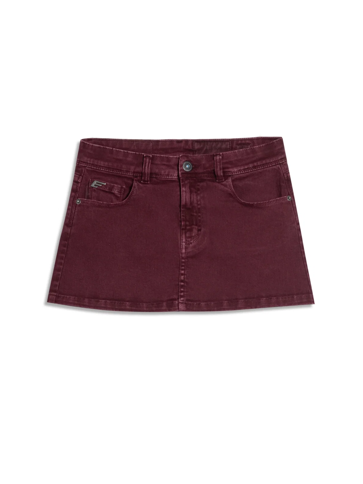 Saia Vintage Denim Color Bordeaux — imagem 1