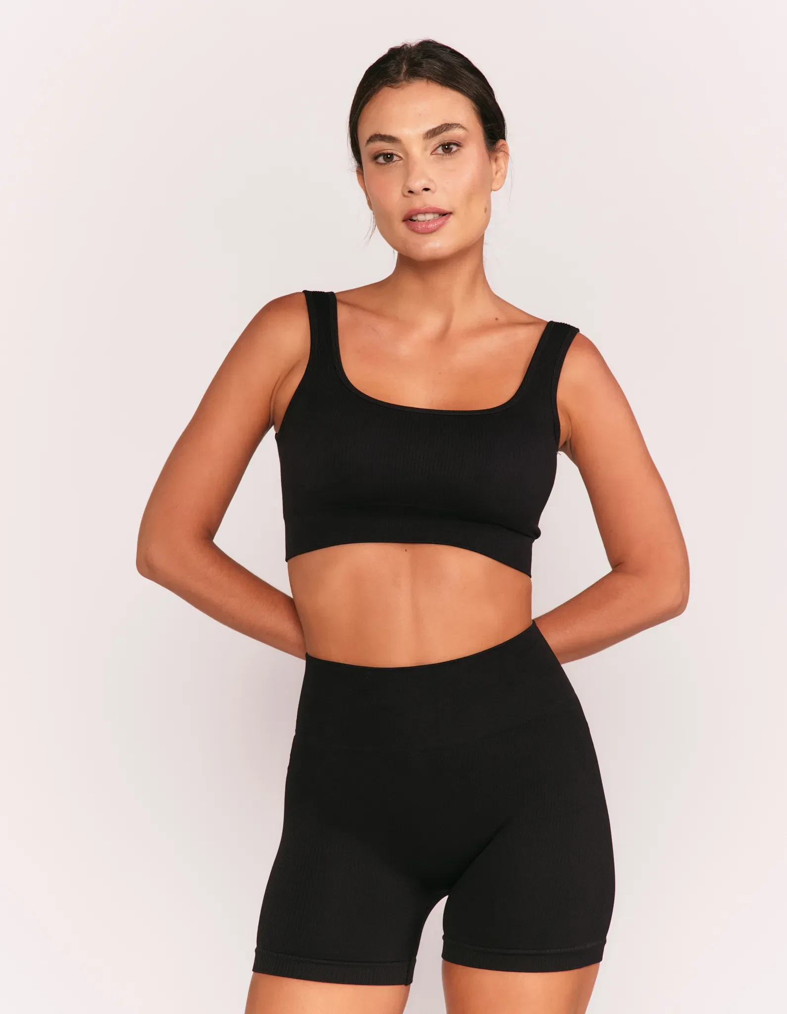 Top Alça Larga Seamless - Preto