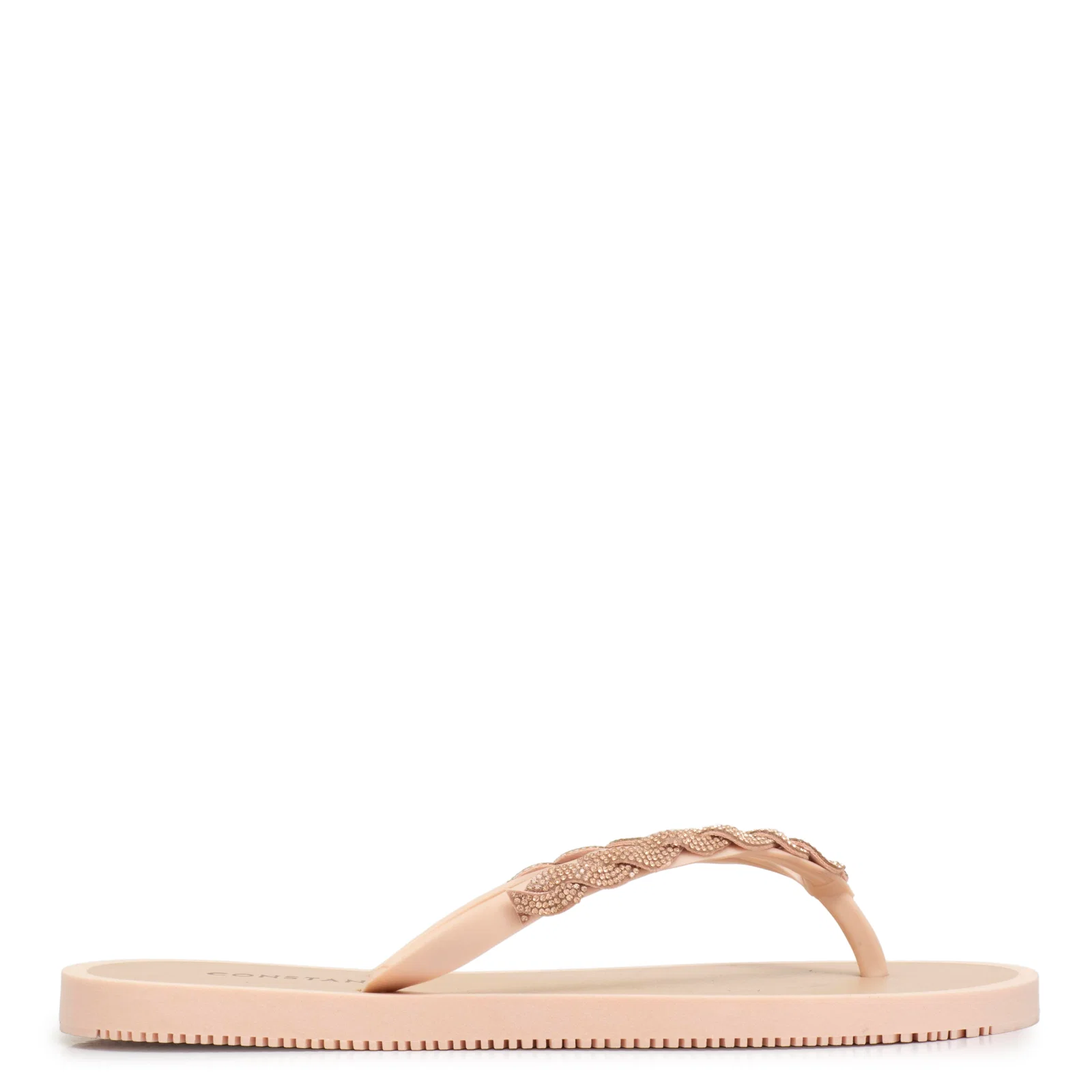 Chinelo Rosa Strass Entrelaçado