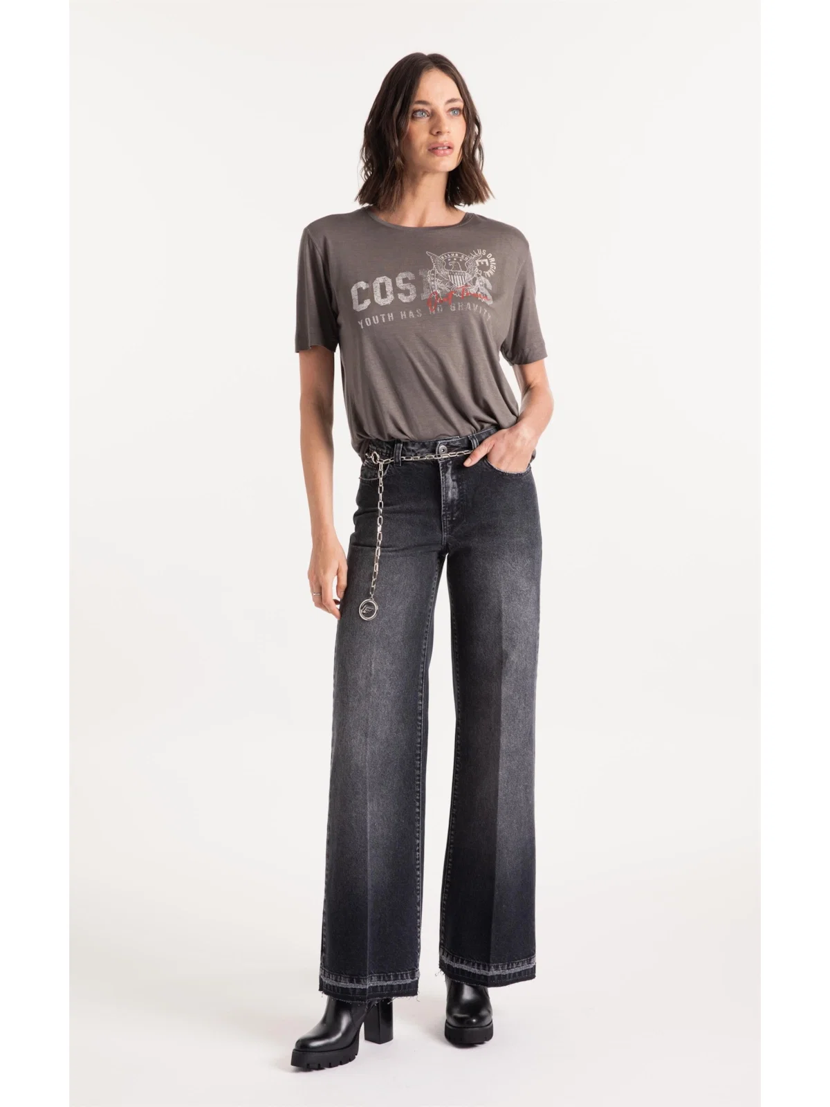 Calça Jeans Originals Black (Patte d Eph) Lav. Escuro Com Rebolo — imagem 1