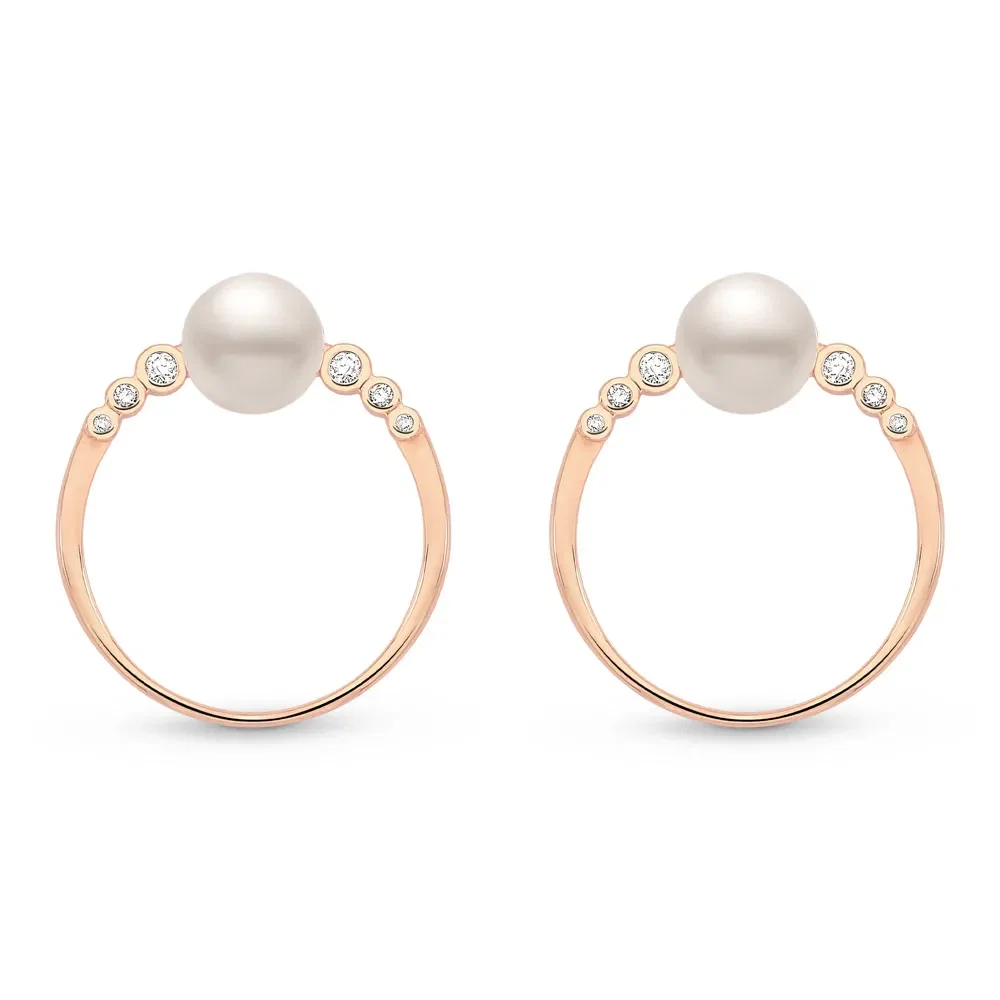 Brinco Una Rosé em Ouro Rosé 18k com Pérola e Diamantes — imagem 1