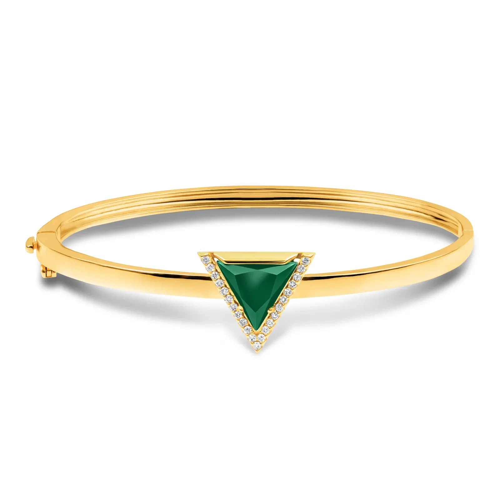 Pulseira Vivara em Ouro Amarelo 18k com Ágata Verde e Diamantes 0,13 ct