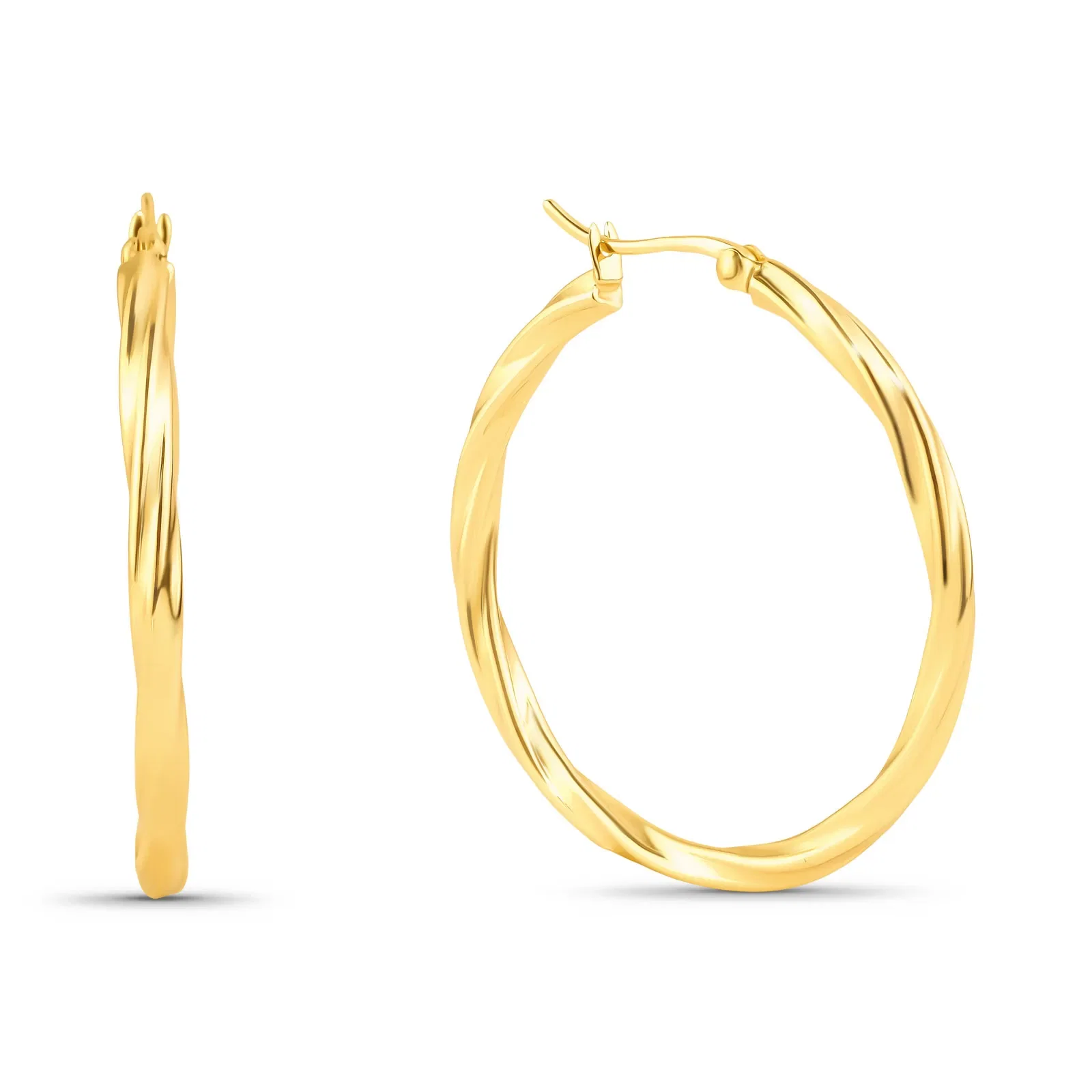 Argola Life em Prata 925 com Banho de Ouro Amarelo 18k, 35mm