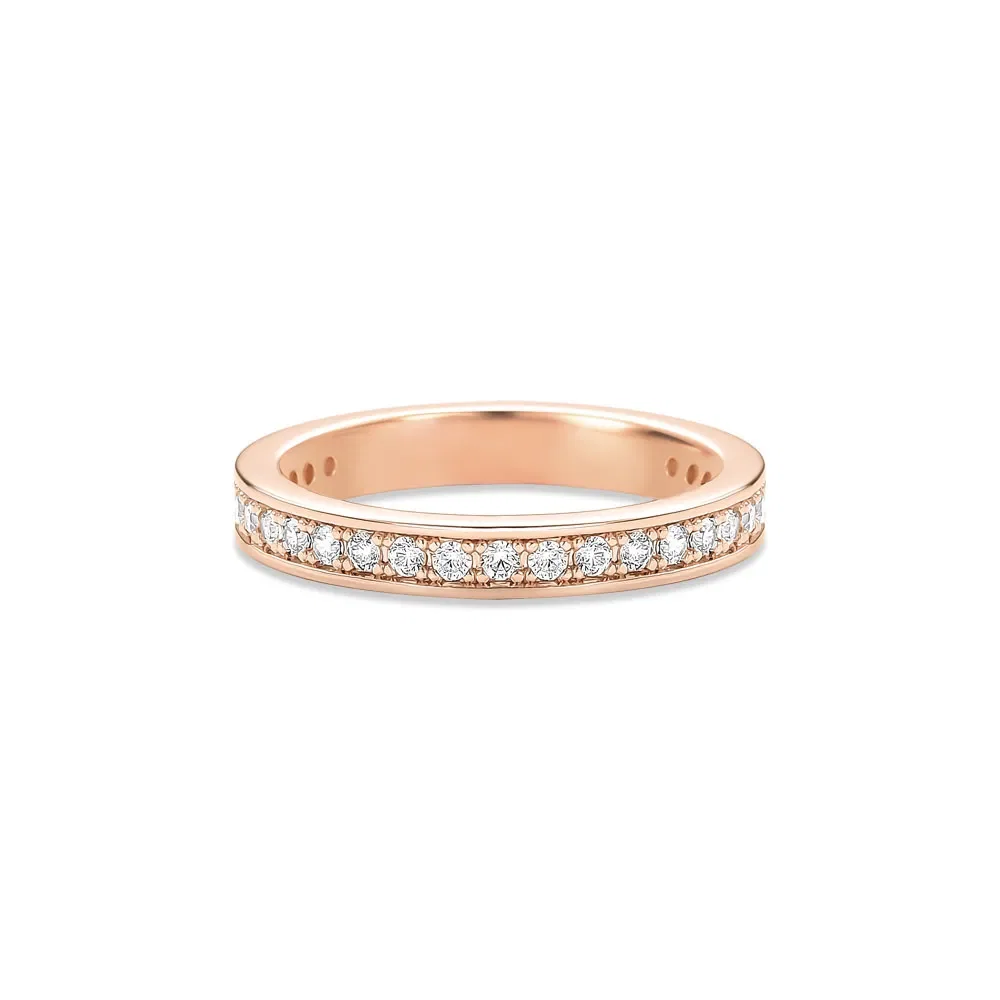 Anel Life Glam em Liga Rosé com Banho de Ouro Rosé 18k e Pedras Incolores