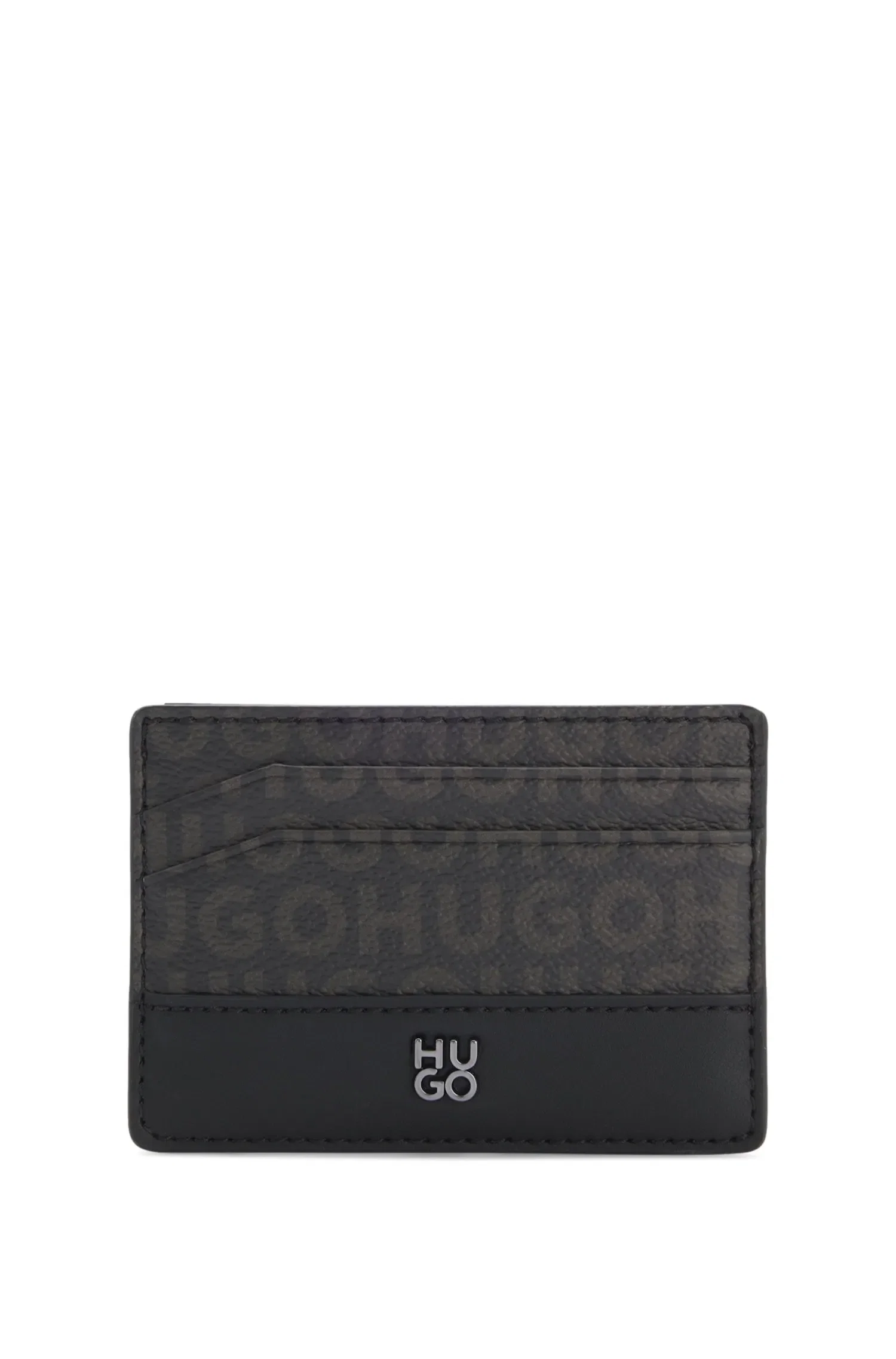 Porta-Cartões Com Estampado De Monograma E Logo Metálico