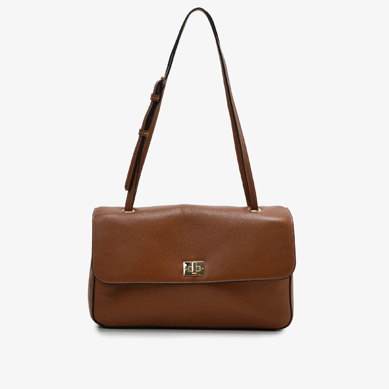 Bolsa De Ombro Caramelo Tabaco Couro — imagem 1