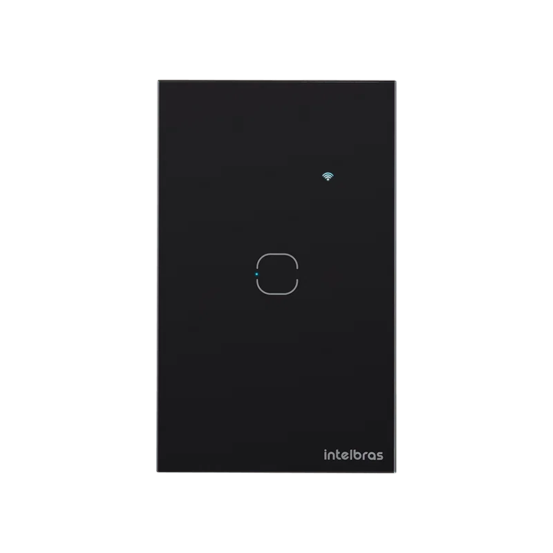 Interruptor Inteligente Touch Smart ZigBee 1 tecla Preto EZS 1001 Intelbras