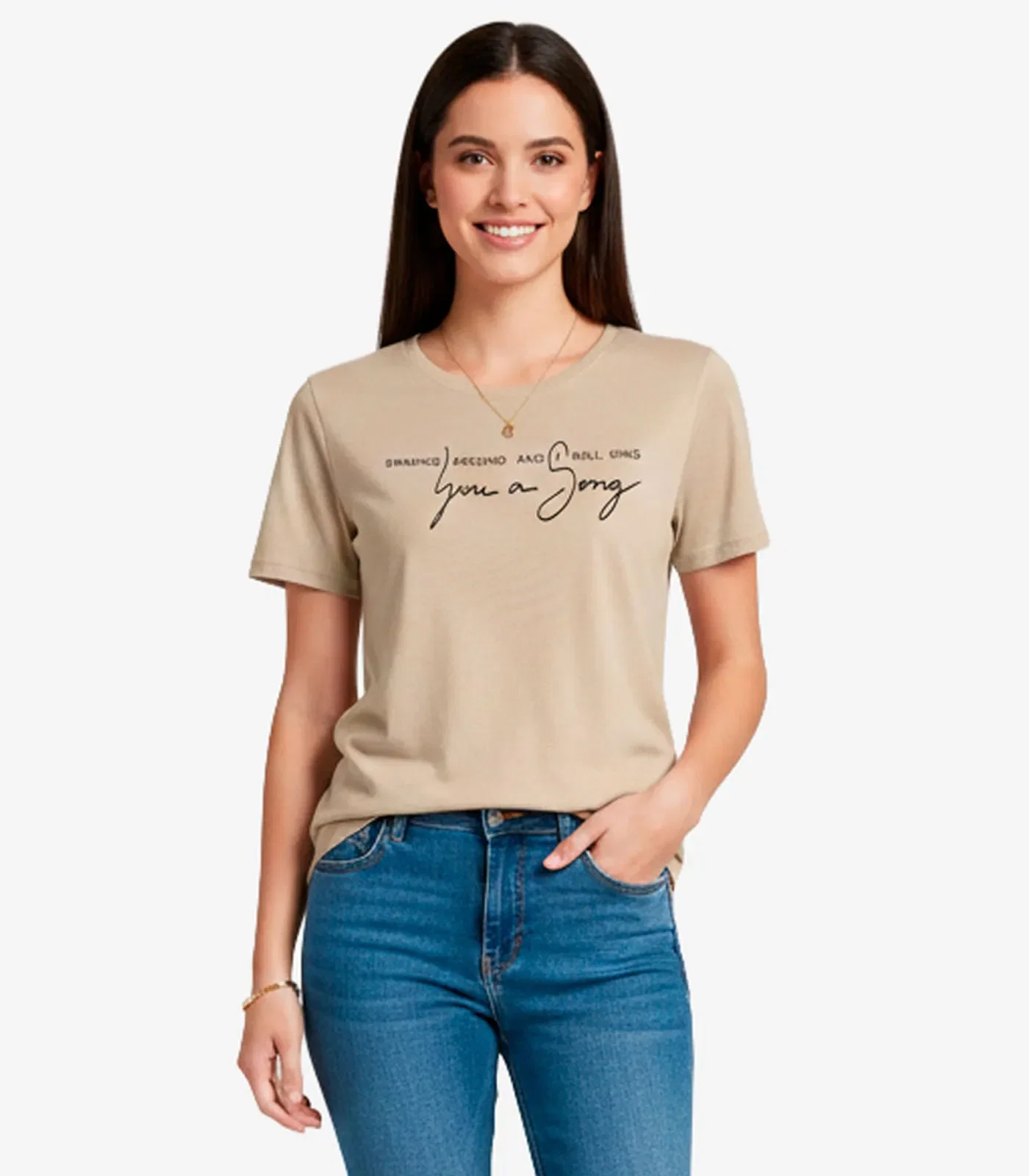 Blusa Feminina Em Viscotricot Infinita Cor Bege