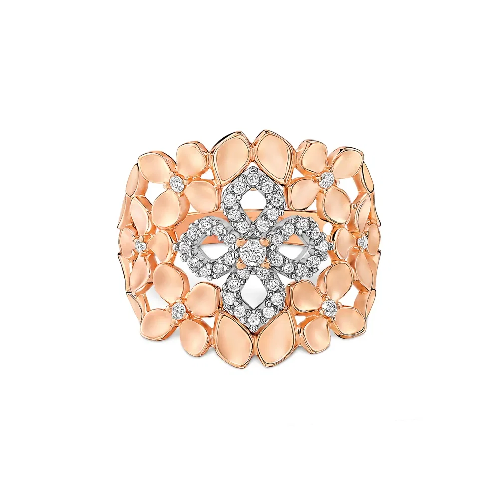 Anel Giardino em Ouro Rosé e Ouro Branco 18k com Diamantes — imagem 1