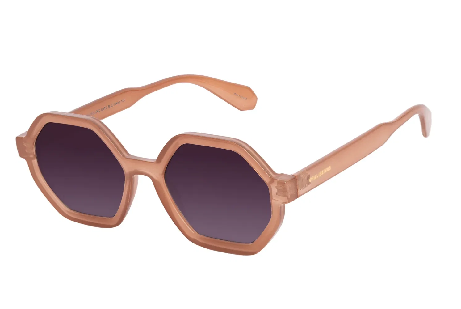 Óculos de Sol Feminino Chilli Beans Trend Hexagonal Bege