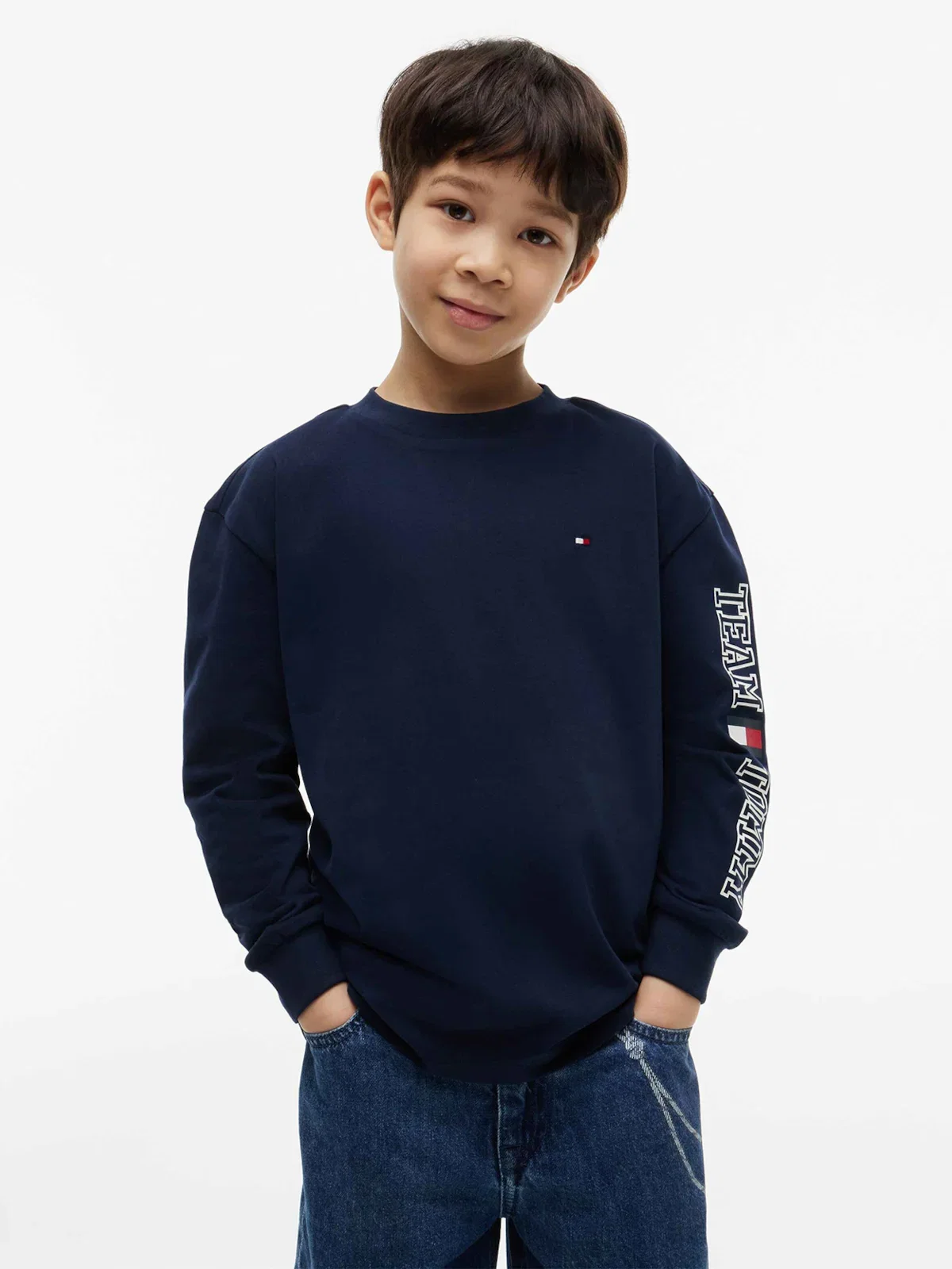 Camiseta Infantil Manga Longa Logo Tommy Hilfiger — imagem 1