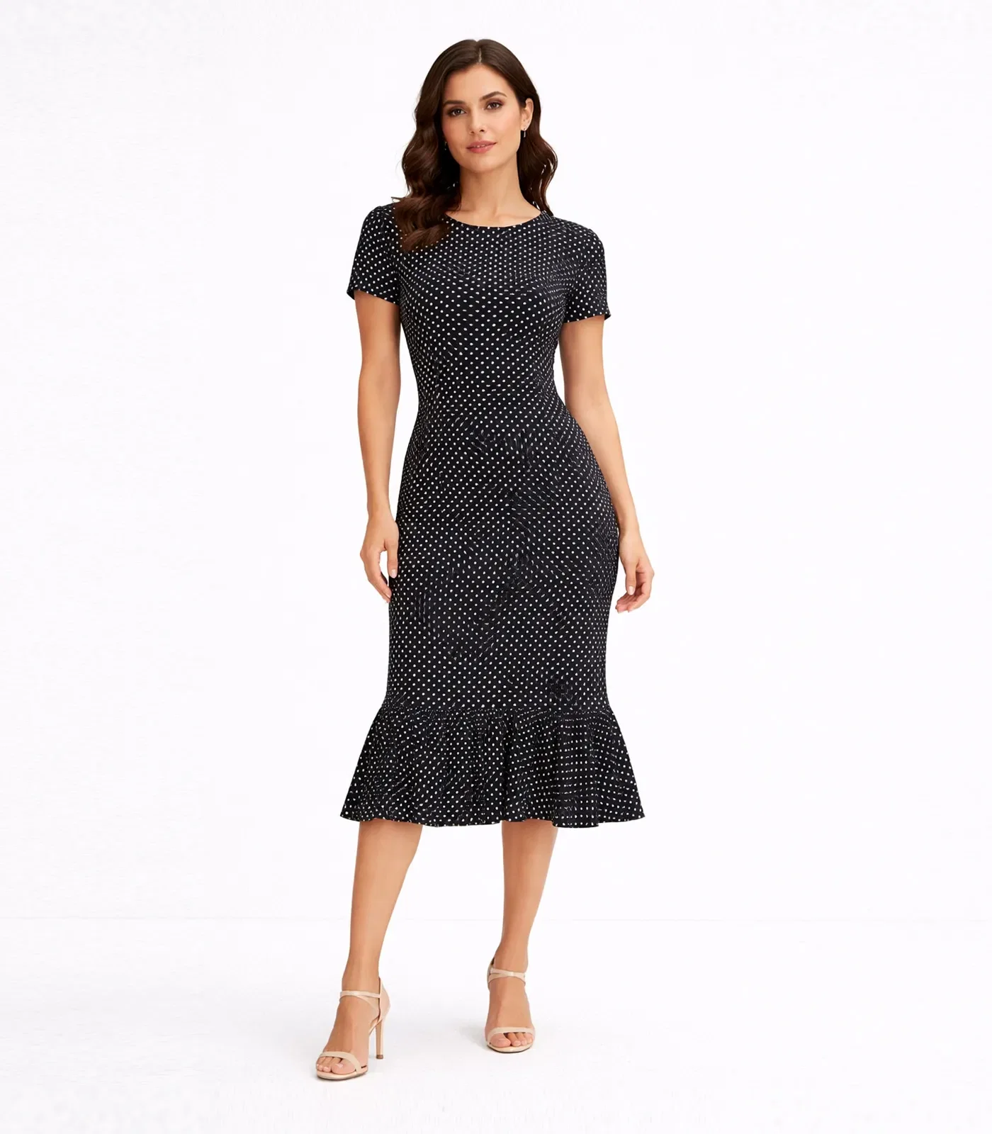 Vestido Feminino Midi Slim Em Suplex Select Preto
