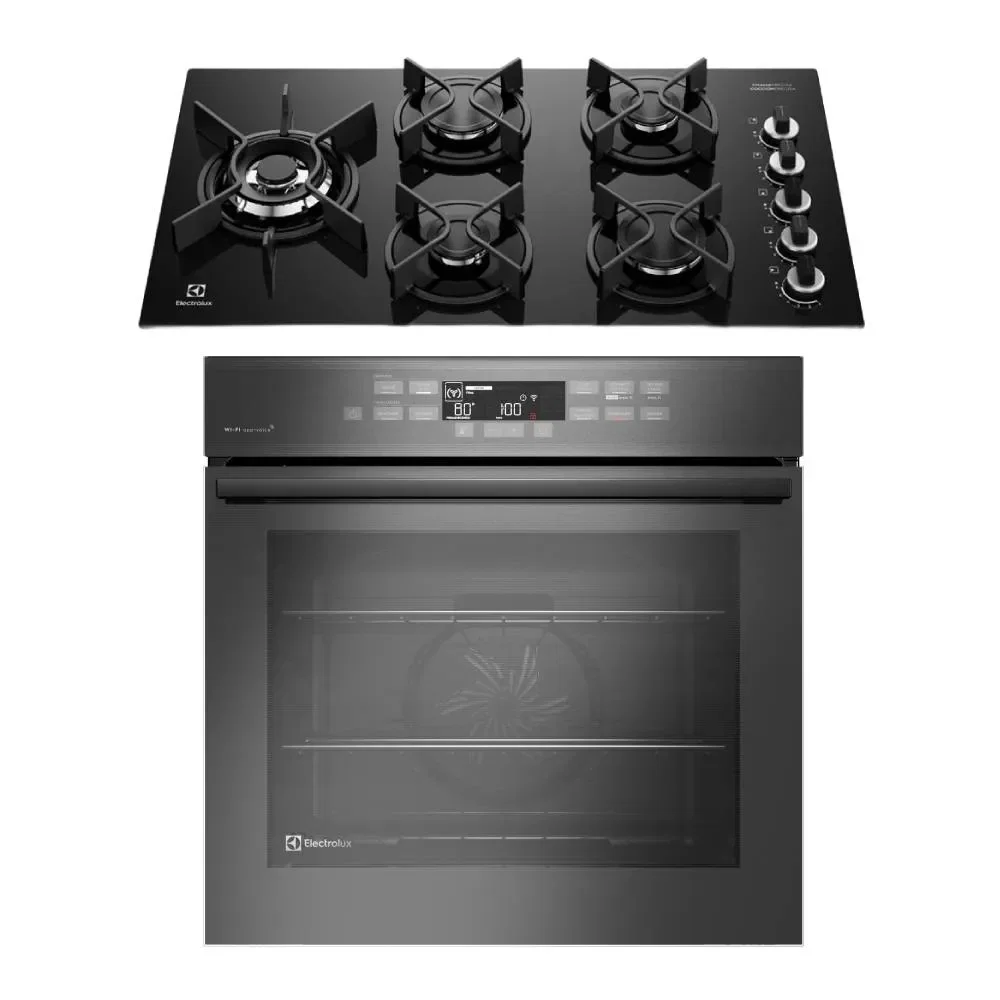 Kit Cooktop 5 Bocas a Gás Expert (KE5GW) + Forno de Embutir Elétrico 80L Expert (OE8EW) Electrolux — imagem 1