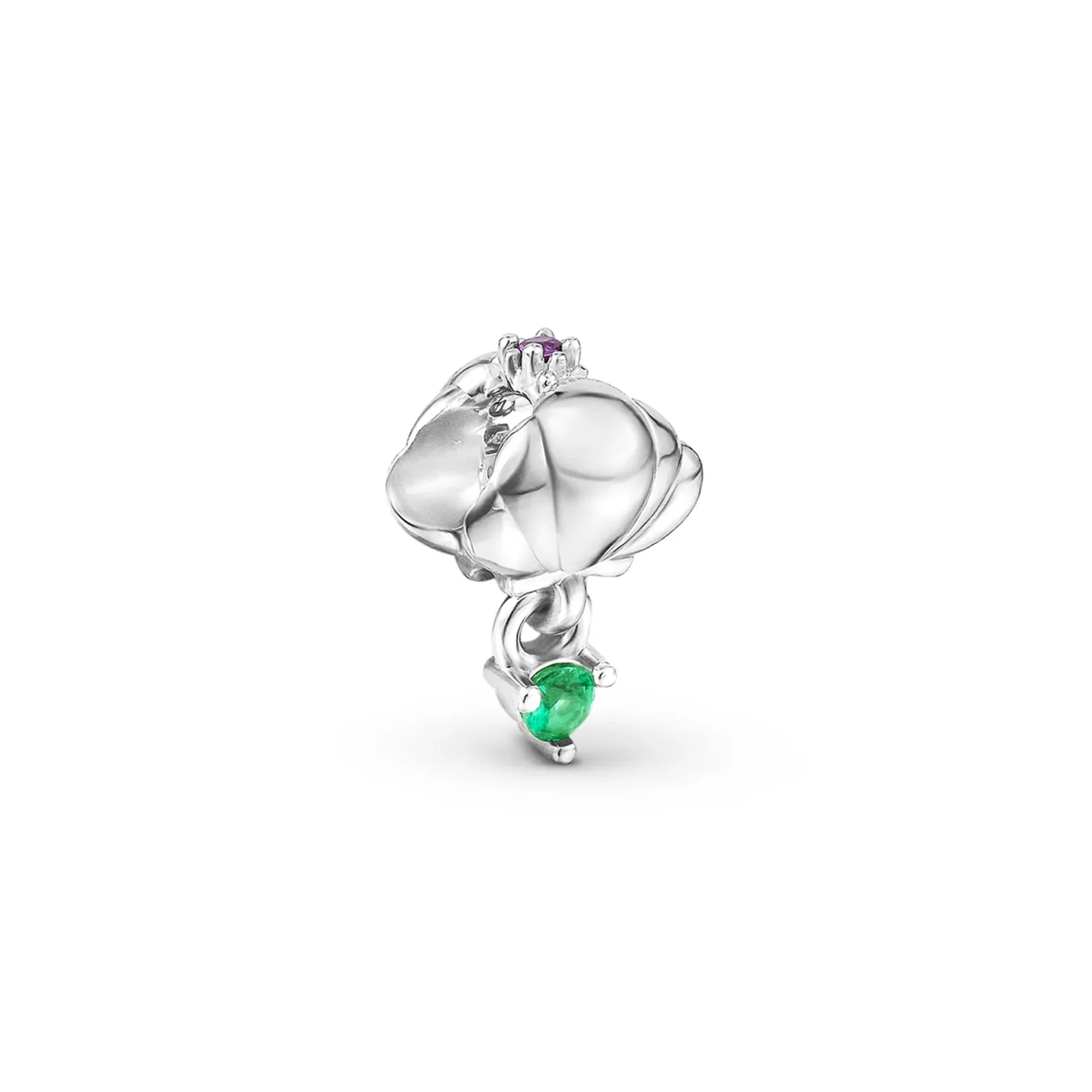 Pingente Life Princesas Concha Ariel em Prata 925 com Pedra Verde e Lilás — imagem 1