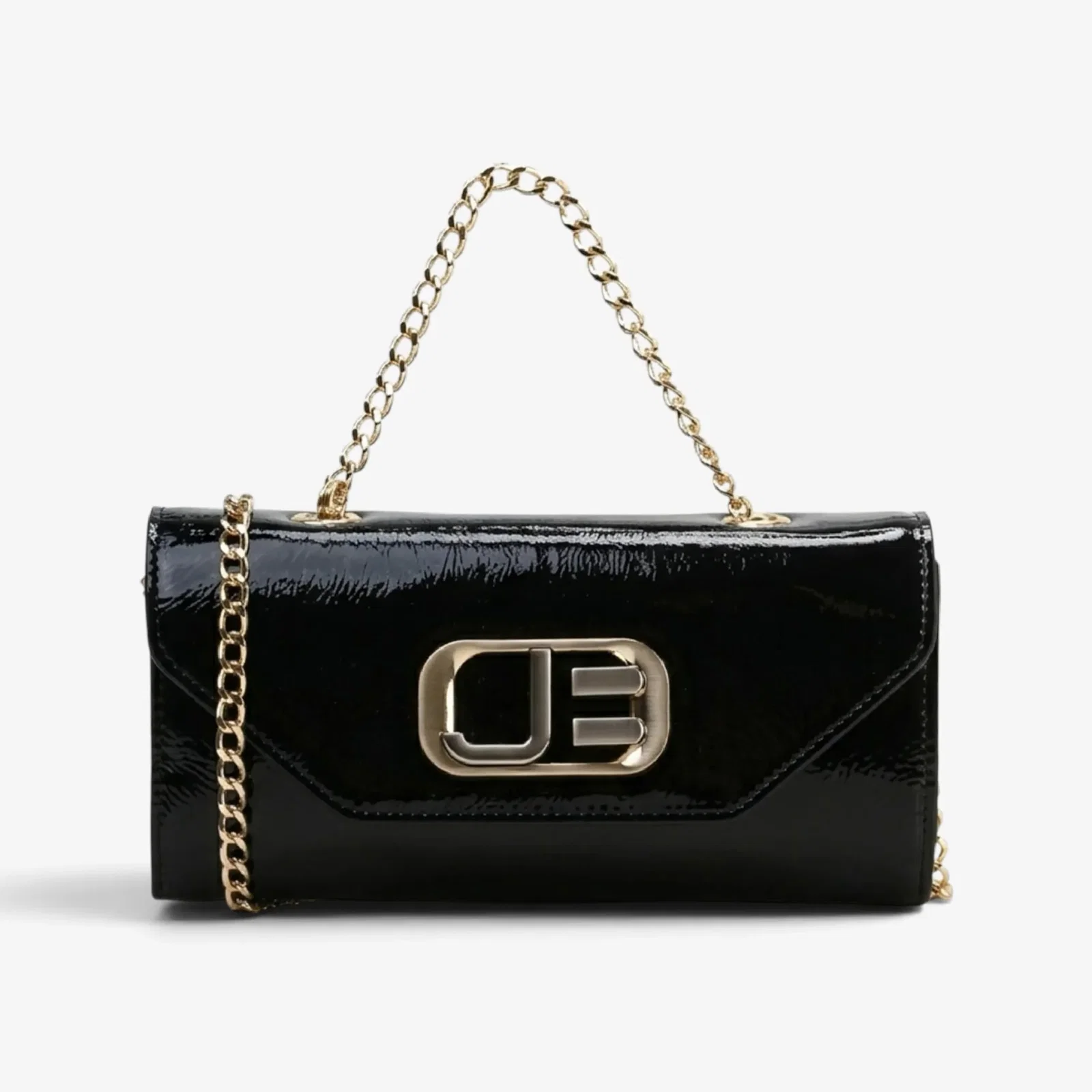 Bolsa Clutch Preto Verniz