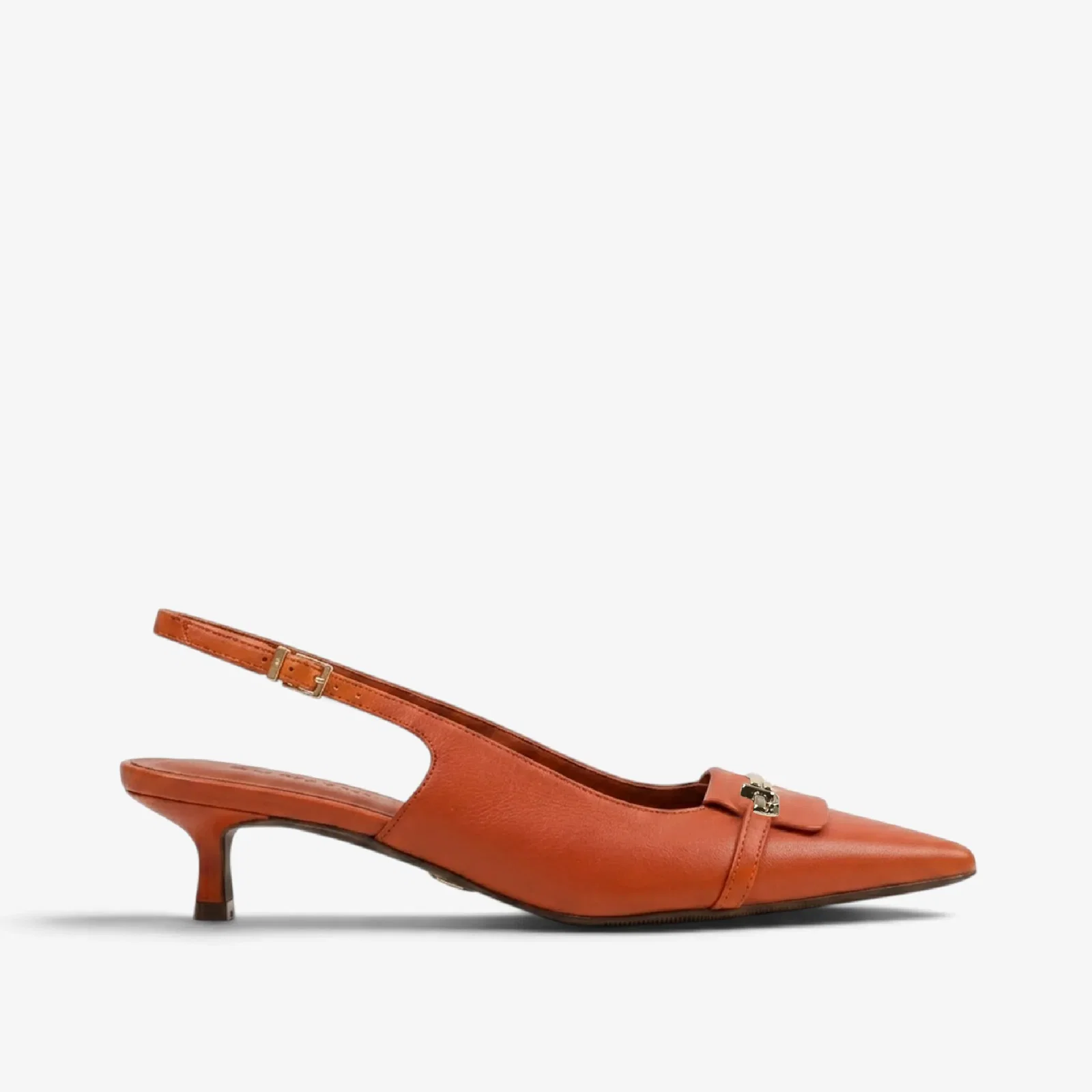 Slingback Caramelo Argila Couro