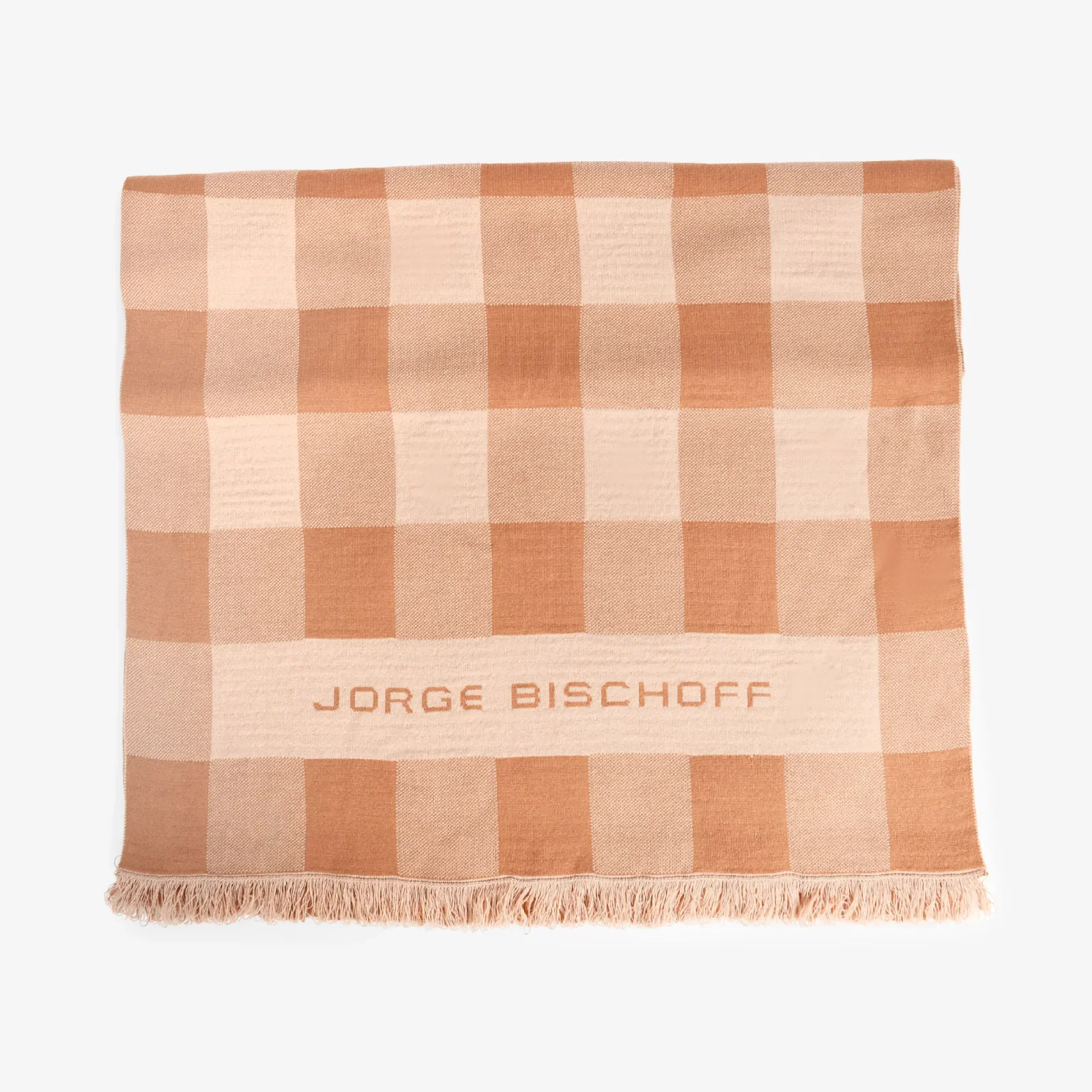 Manta Xadrez Salmon Exclusiva Jorge Bischoff — imagem 1