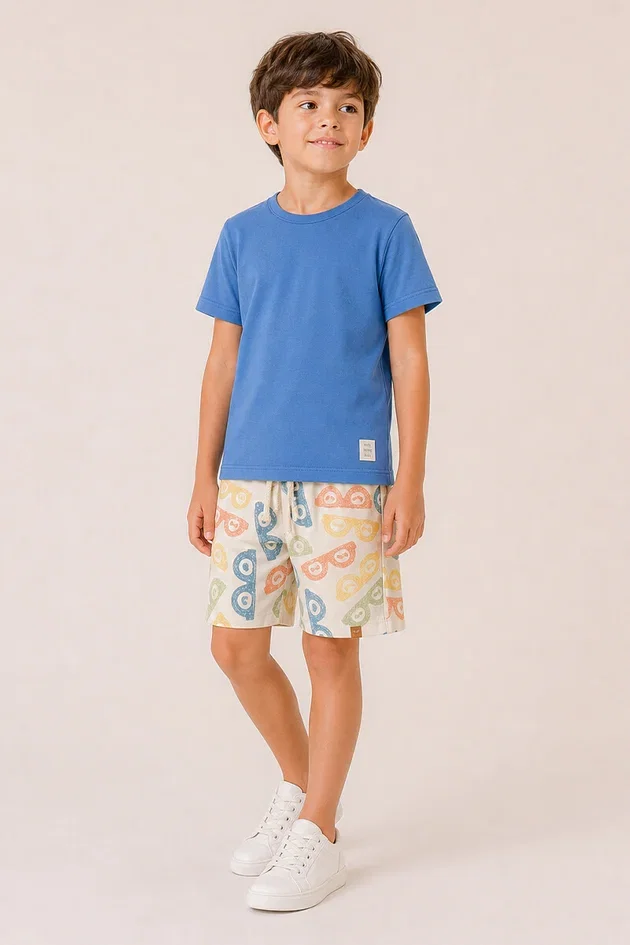 Conjunto Camiseta Malha Bermuda Molecotton