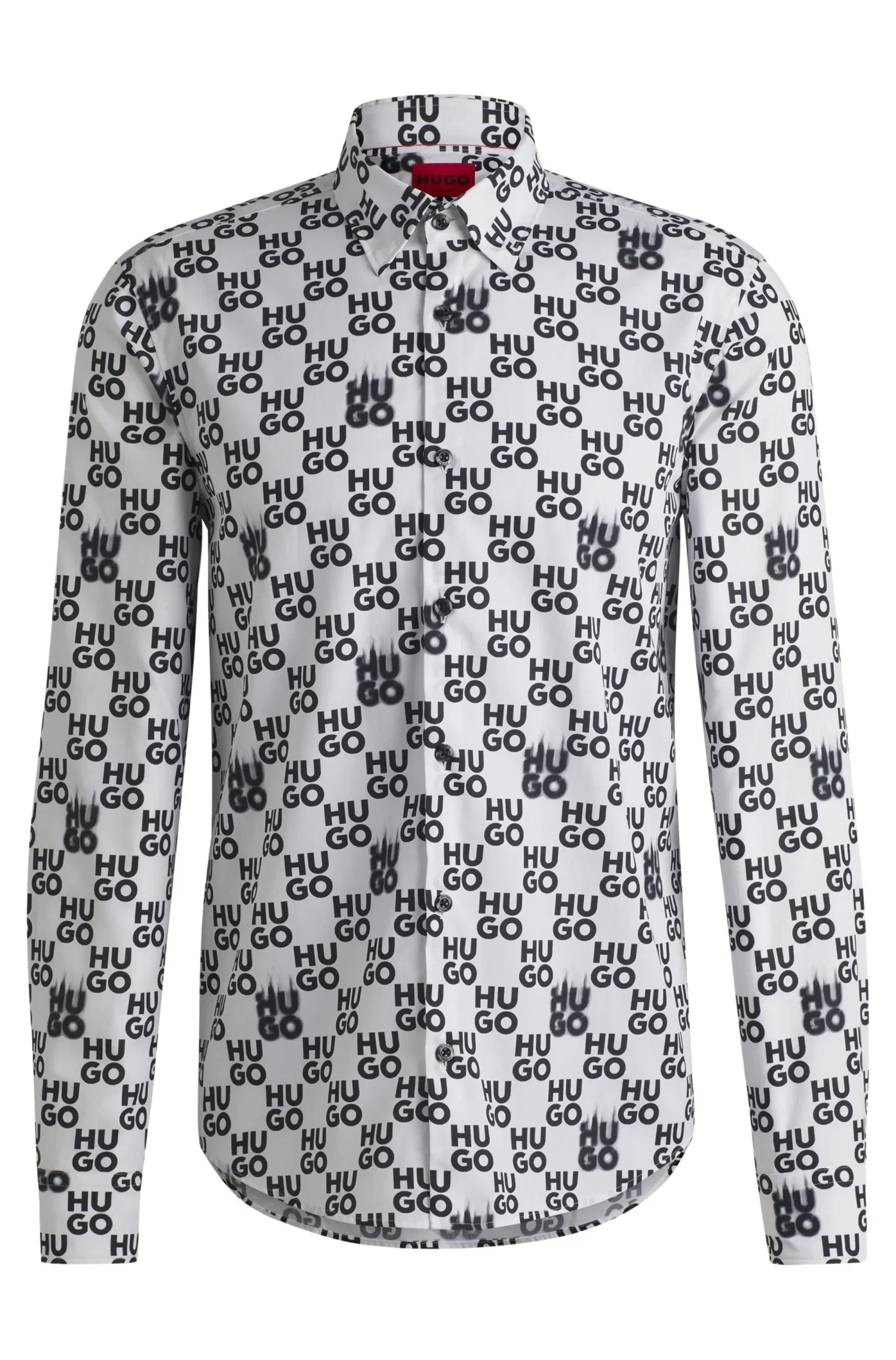 Camisa Slim Fit De Popelina De Algodão Com Estampa Sazonal — imagem 1