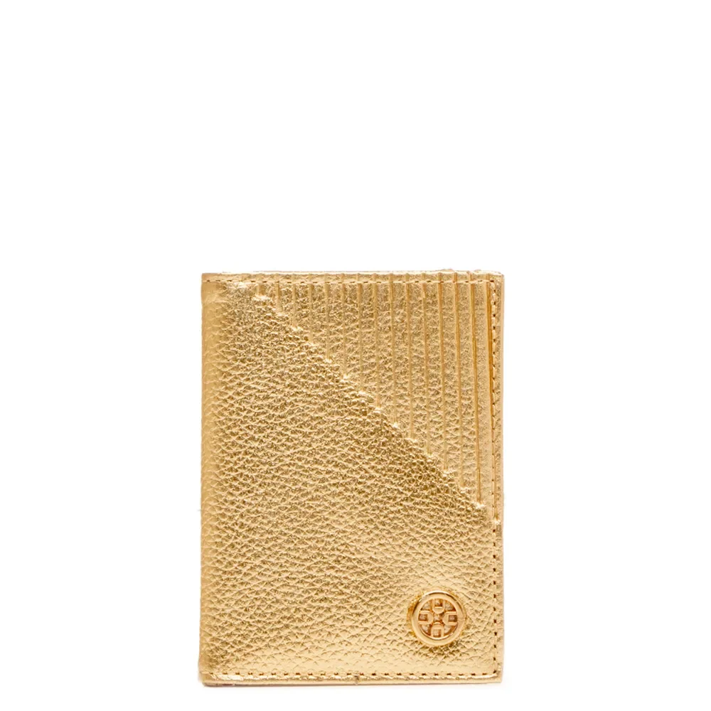 Porta Cartão Couro Dourado — imagem 1