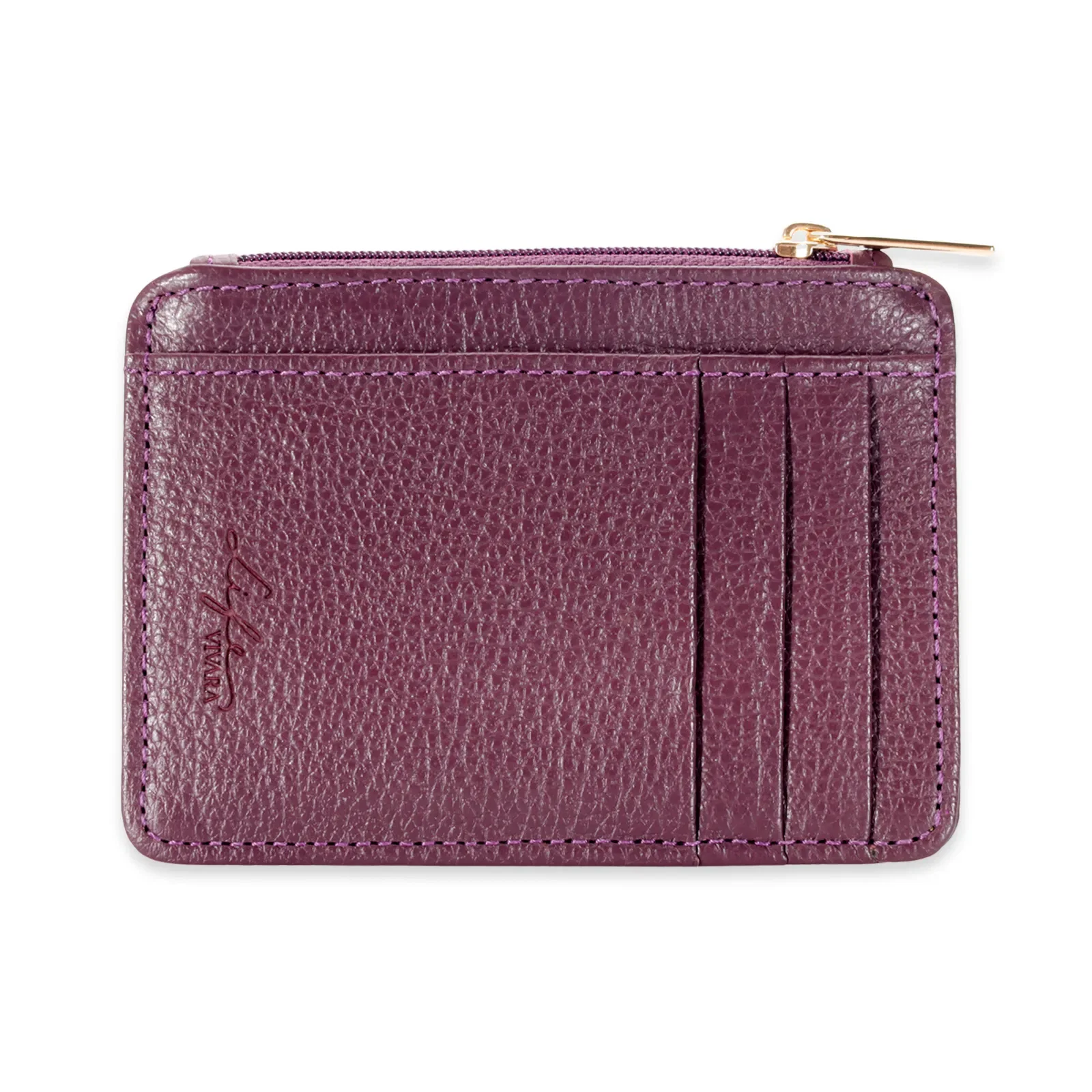 Porta-Cartões Life em Couro Bordô