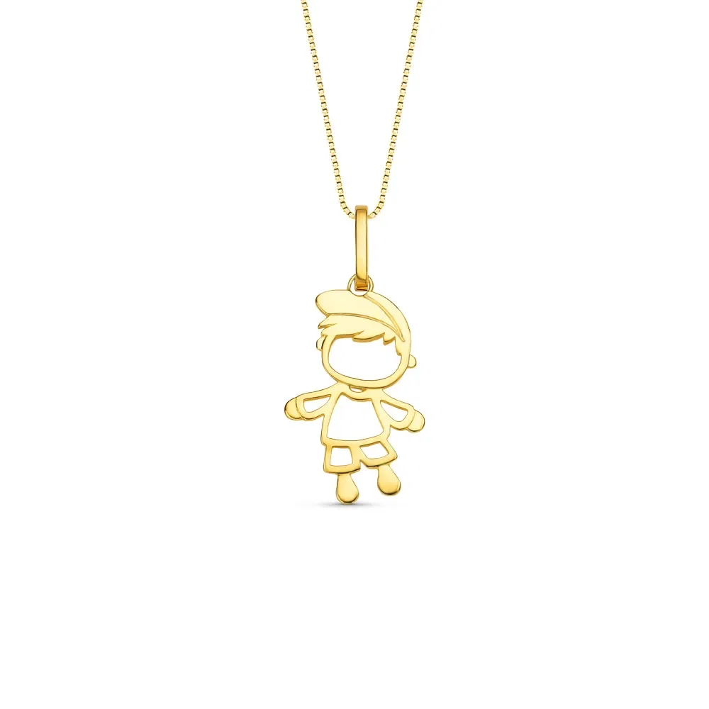 Pingente Menino em Ouro Amarelo 18k, 17mm — imagem 1