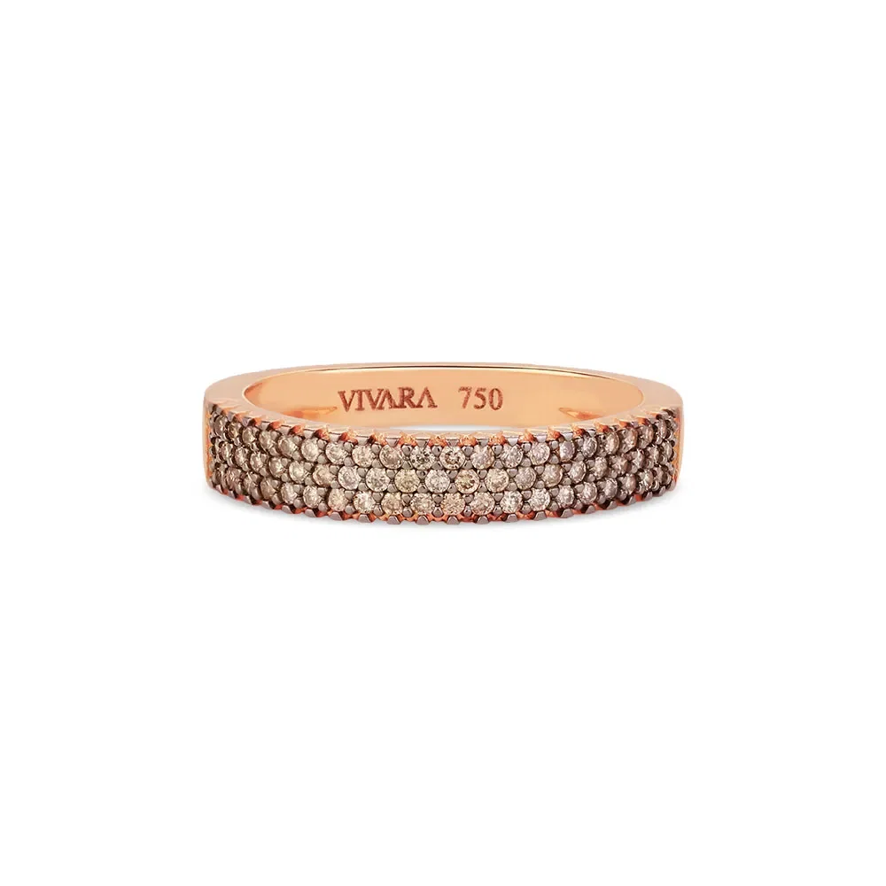 Anel Lumiere em Ouro Rosé 18k com Diamantes Brown — imagem 1