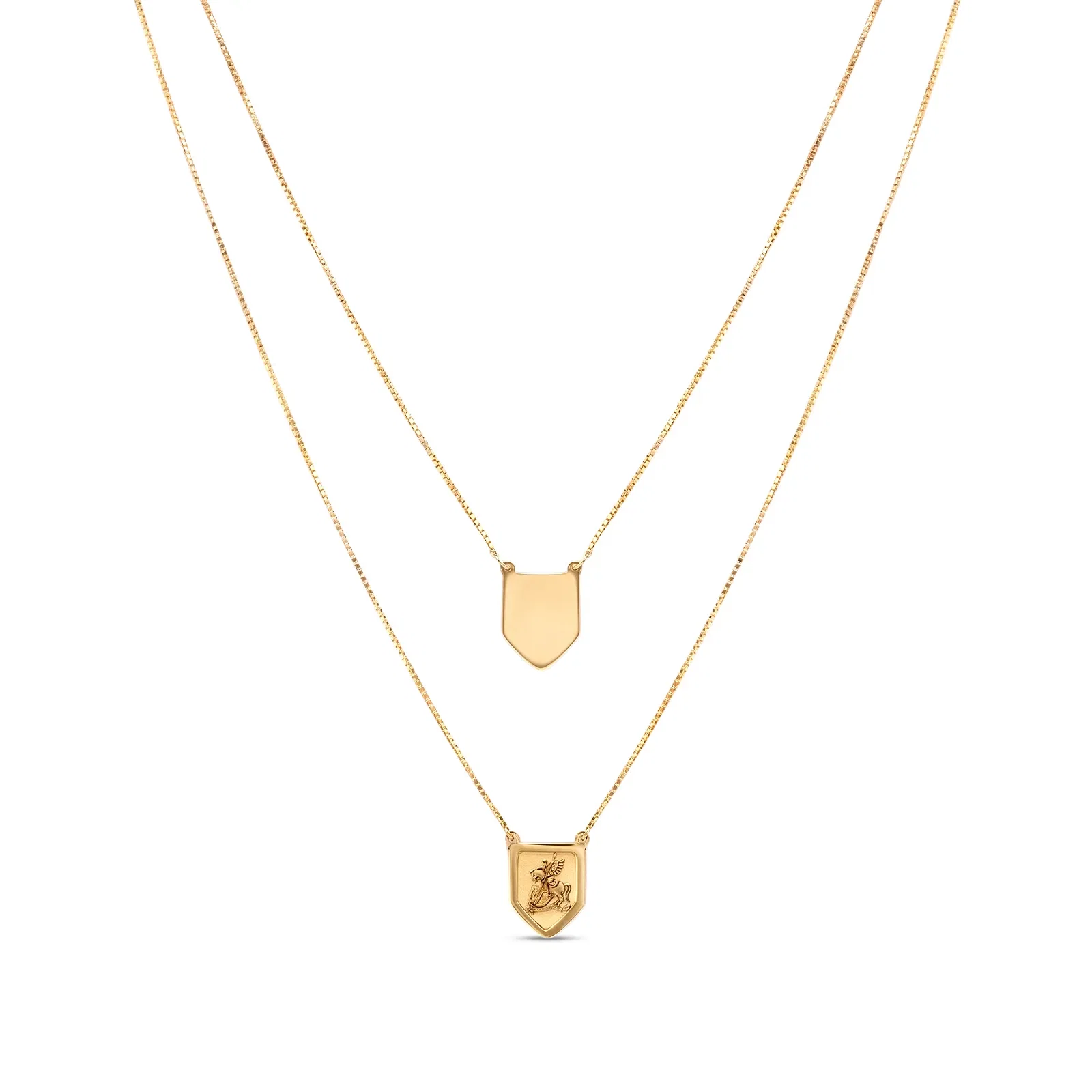 Escapulário São Jorge em Ouro Amarelo 18K, 70 cm