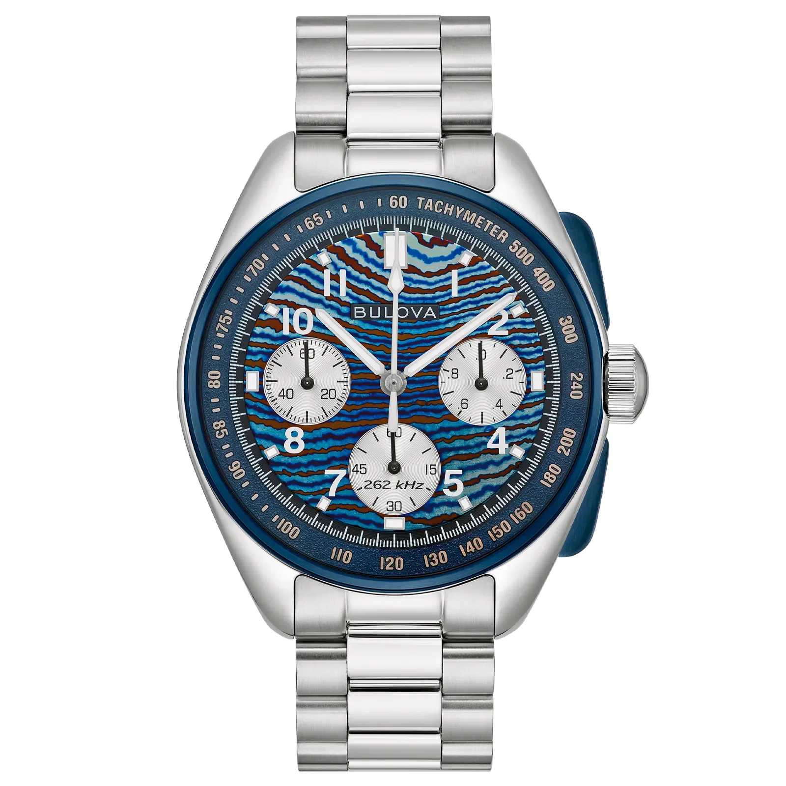 Relógio Bulova Lunar Pilot Masculino em Aço Prateado 98A329N
