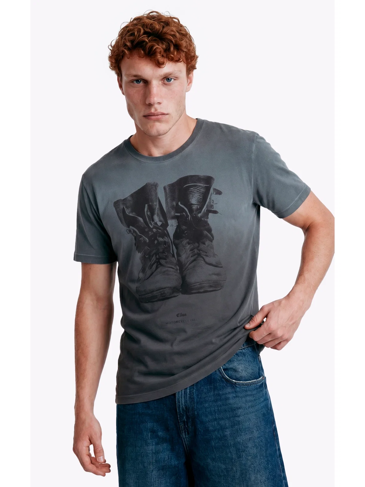 T-Shirt Washed Spray Boots Plumbo