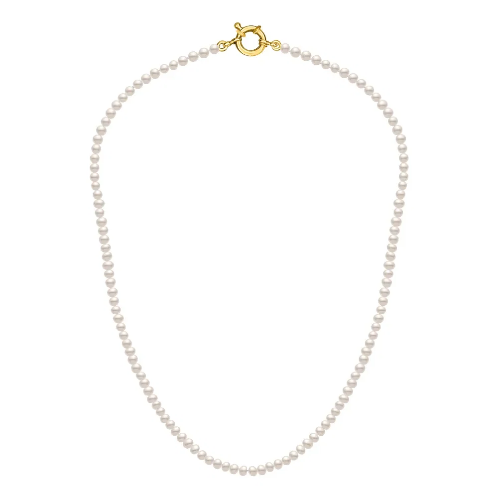 Colar de Pérolas com Ouro Amarelo 18k, 3-3.5mm