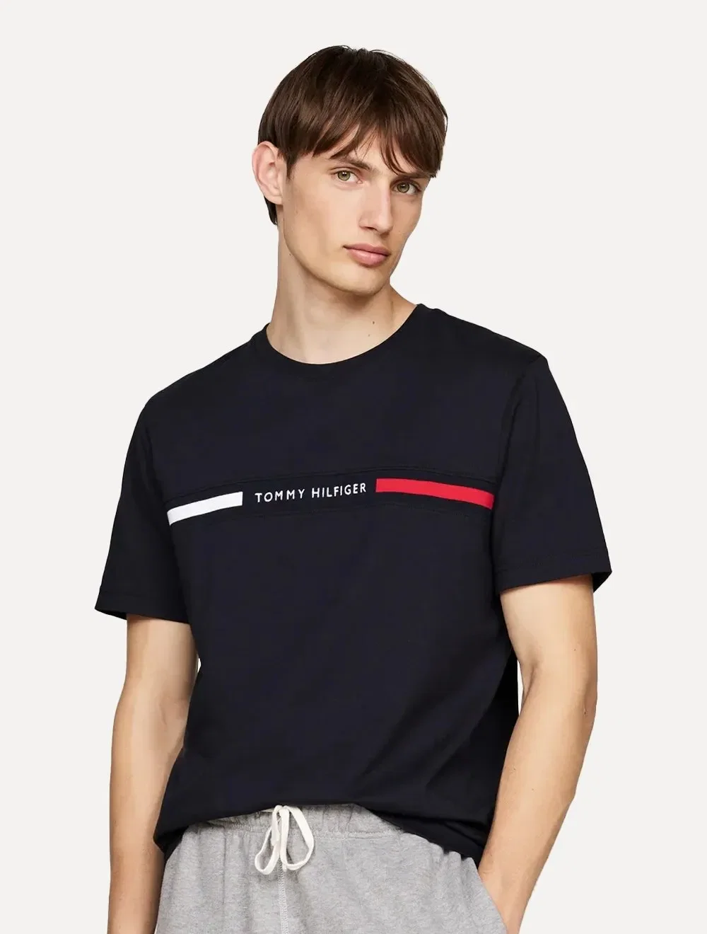 Camiseta Tommy Hilfiger Masculina Chest Insert Logo Azul Marinho — imagem 1
