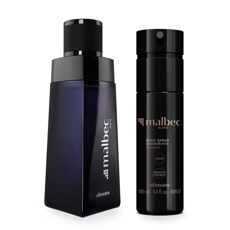 Combo Malbec: Noir Desodorante Colônia 100ml + Desodorante Body Spray Black 100ml