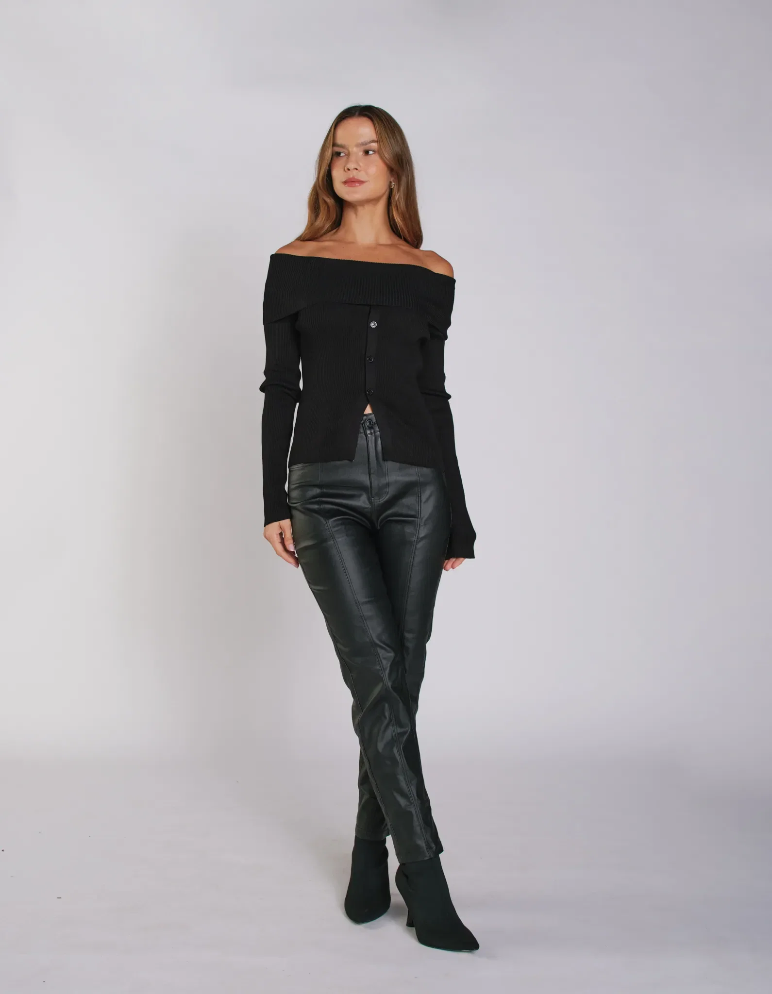 Calça Skinny Recortes - Preto