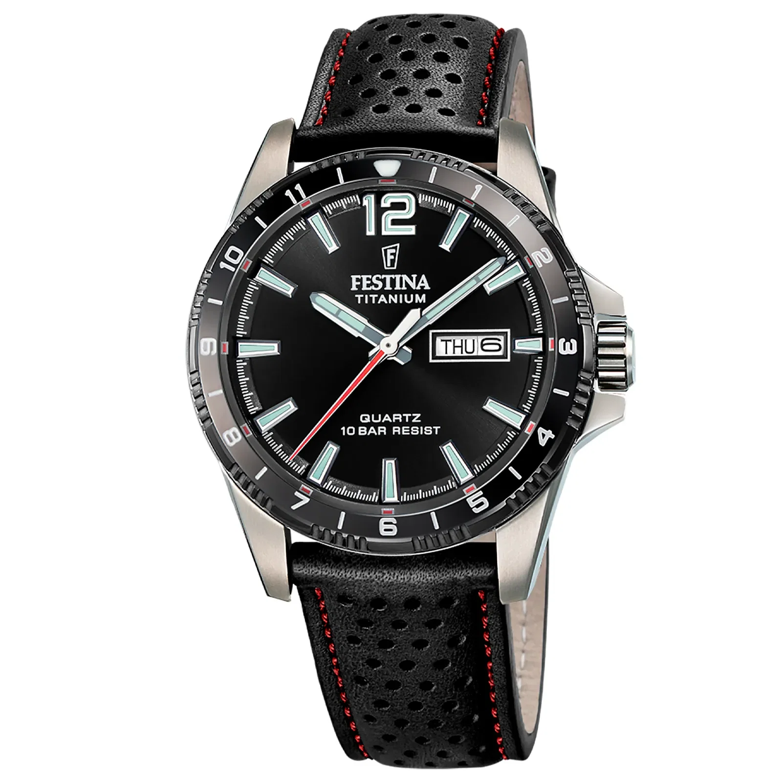 Relógio Festina Masculino Couro Preto