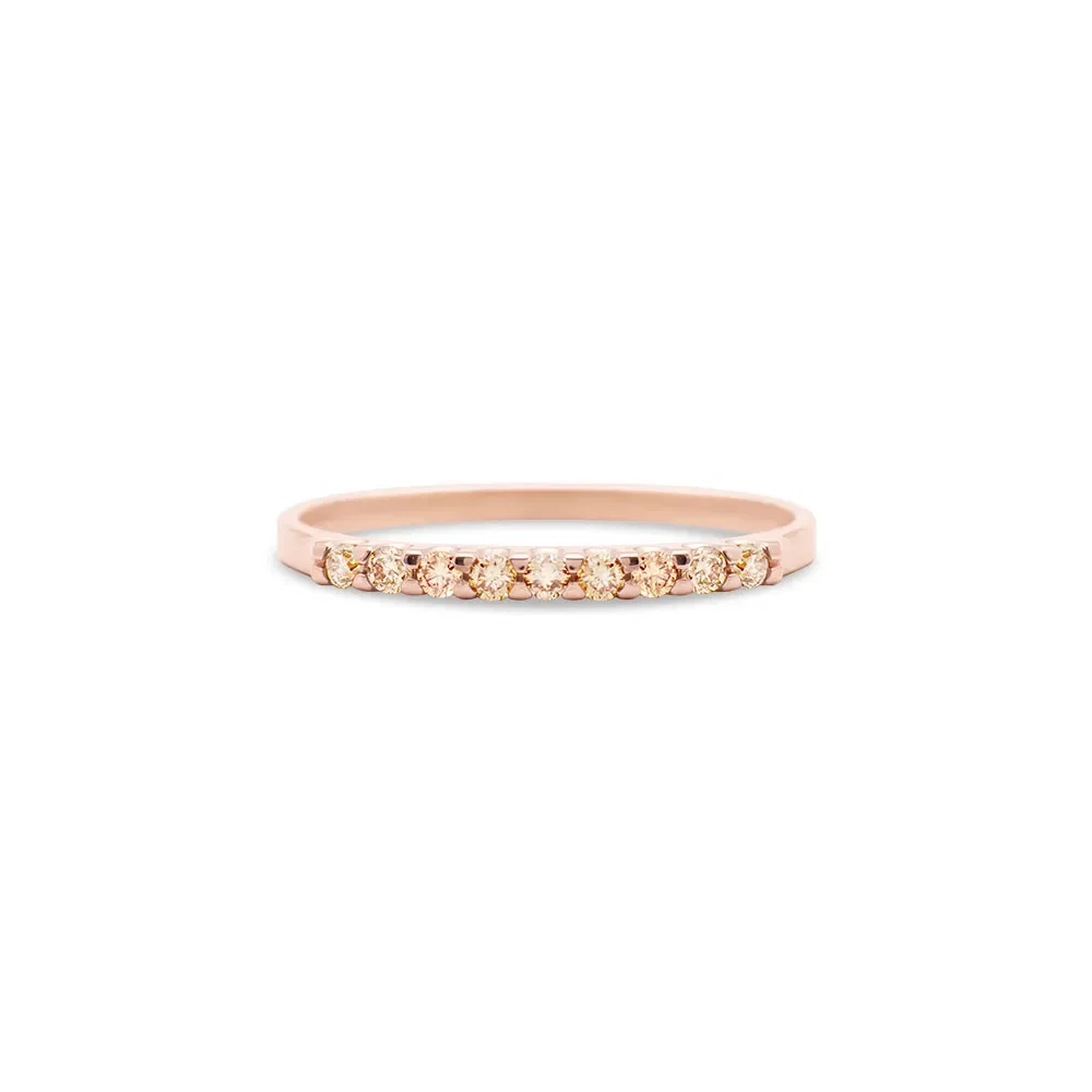 Meia Aliança Eternity em Ouro Rosé 18k com Diamantes Brown 0,17 ct — imagem 1