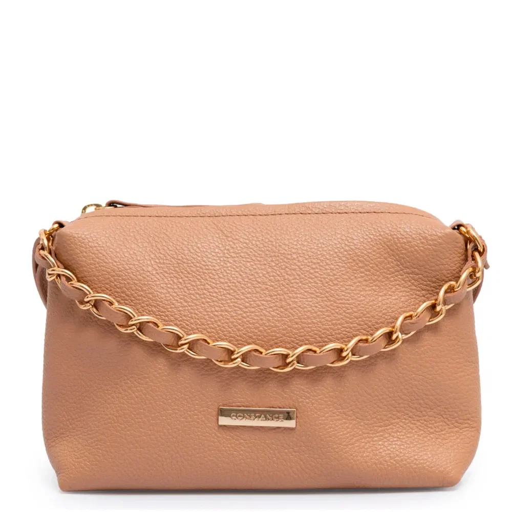 Bolsa Nude Detalhe Corrente Couro — imagem 1