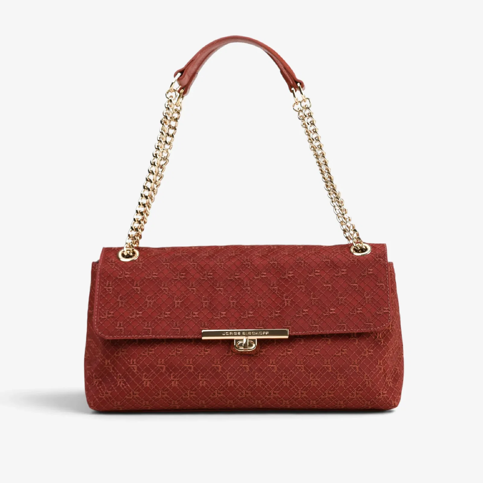 Bolsa De Ombro Tela Caramelo Argila Couro — imagem 1