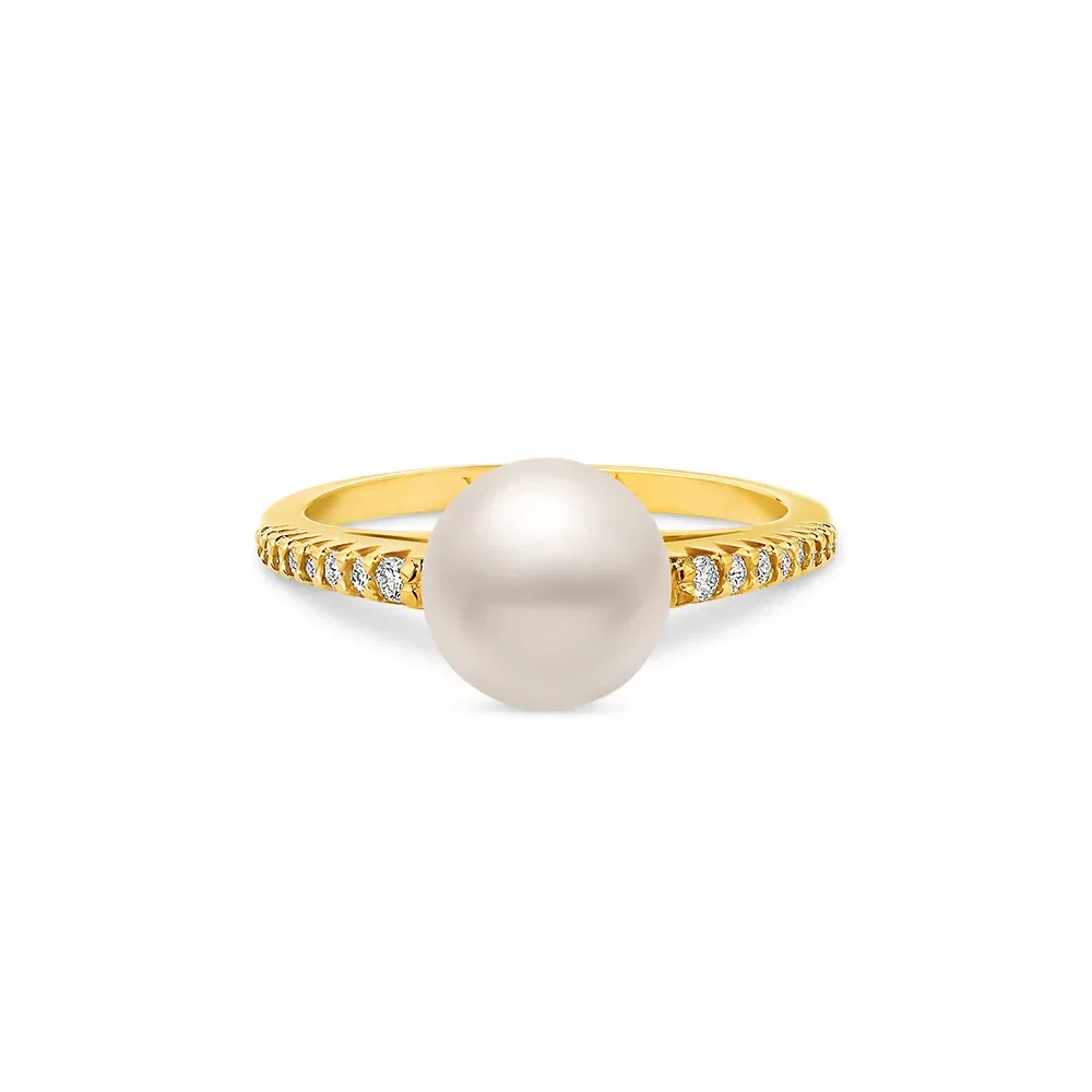 Anel Reali em Ouro Amarelo 18K com Pérola e Diamantes — imagem 1